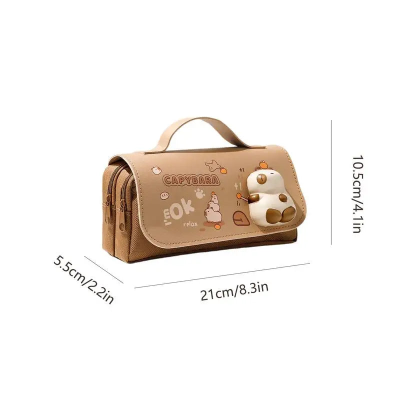 Capybara Pencil Pouch Cute Panda Pencil Case Organizer for Girls Large Capacity Marker Pouch Pen Bag Fidget Aesthetic Pencil Bag