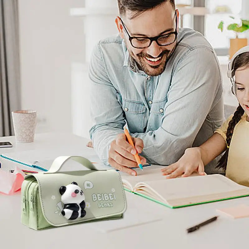 Capybara Pencil Pouch Cute Panda Pencil Case Organizer for Girls Large Capacity Marker Pouch Pen Bag Fidget Aesthetic Pencil Bag